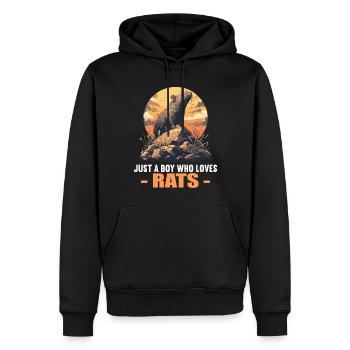 Rat Rat - Sweat à capuche Premium bio Homme - noir - Devant - Nico (187cm)