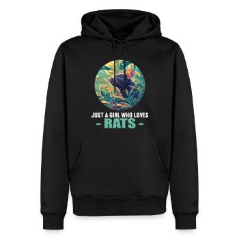 Rat Rat - Sweat à capuche Premium bio Homme - noir - Devant - Nico (187cm)