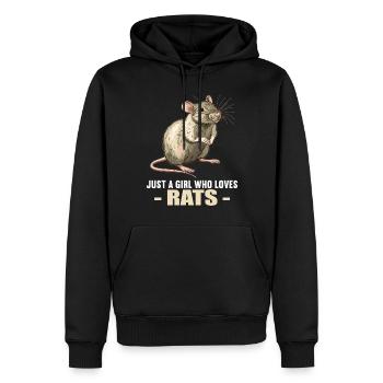 Rat Rat - Sweat à capuche Premium bio Homme - noir - Devant - Nico (187cm)