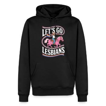 Let’s Go Lesbiennes Lesbienne - Sweat à capuche Premium bio Homme - noir - Devant - Nico (187cm)