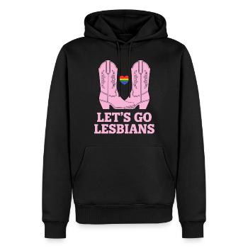 Let’s Go Lesbiennes Lesbienne - Sweat à capuche Premium bio Homme - noir - Devant - Nico (187cm)
