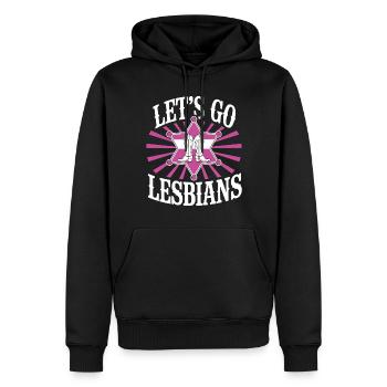 Let’s Go Lesbiennes Lesbienne - Sweat à capuche Premium bio Homme - noir - Devant - Nico (187cm)