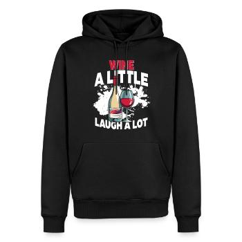 Bartender Barman Wine A Litte Laugh A Lot - Men’s Premium Organic Hoodie - black - Front - Nico (187cm)