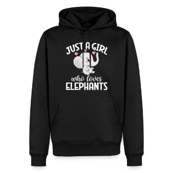 Cadeaux d’amoureux des éléphants - Sweat à capuche Premium bio Homme - noir - Devant - Nico (187cm)