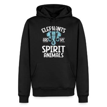 Cadeaux d’amoureux des éléphants - Sweat à capuche Premium bio Homme - noir - Devant - Nico (187cm)