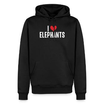 Cadeaux d’amoureux des éléphants - Sweat à capuche Premium bio Homme - noir - Devant - Nico (187cm)