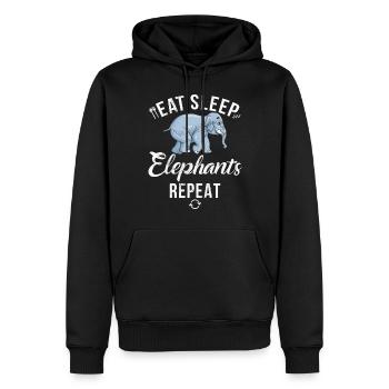 Cadeaux d’amoureux des éléphants - Sweat à capuche Premium bio Homme - noir - Devant - Nico (187cm)