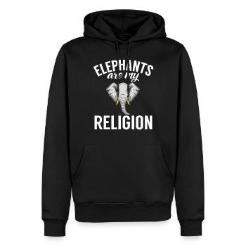 Cadeaux d’amoureux des éléphants - Sweat à capuche Premium bio Homme - noir - Devant - Nico (187cm)