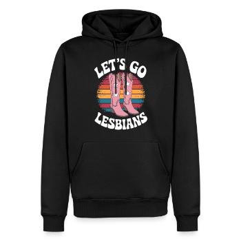 Let’s Go Lesbiennes Lesbienne - Sweat à capuche Premium bio Homme - noir - Devant - Nico (187cm)