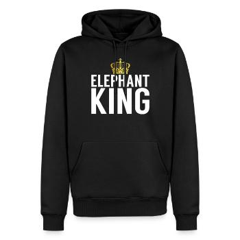Cadeaux d’amoureux des éléphants - Sweat à capuche Premium bio Homme - noir - Devant - Nico (187cm)