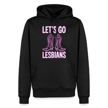 Let’s Go Lesbiennes Lesbienne - Sweat à capuche Premium bio Homme - noir - Devant - Nico (187cm)