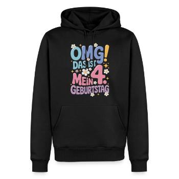4. Geburtstag Mädchen Das Ist Mein 4. Geburtstag - Männer Premium Bio Hoodie - Schwarz - Vorne - Nico (187cm)