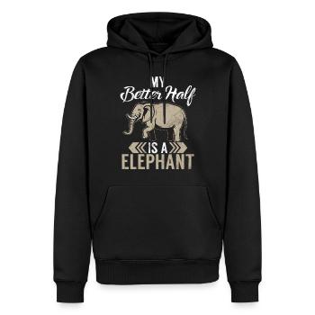 Cadeaux d’amoureux des éléphants - Sweat à capuche Premium bio Homme - noir - Devant - Nico (187cm)