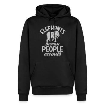 Cadeaux d’amoureux des éléphants - Sweat à capuche Premium bio Homme - noir - Devant - Nico (187cm)
