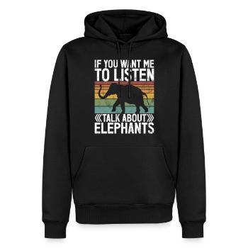 Cadeaux d’amoureux des éléphants - Sweat à capuche Premium bio Homme - noir - Devant - Nico (187cm)