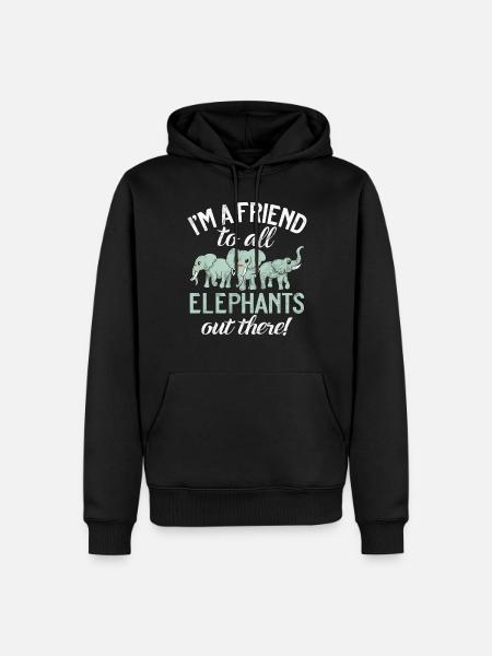 Elephant Lovers Gifts - Men’s Premium Organic Hoodie - black