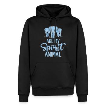 Cadeaux d’amoureux des éléphants - Sweat à capuche Premium bio Homme - noir - Devant - Nico (187cm)