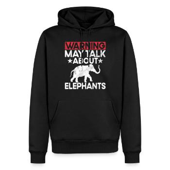 Cadeaux d’amoureux des éléphants - Sweat à capuche Premium bio Homme - noir - Devant - Nico (187cm)