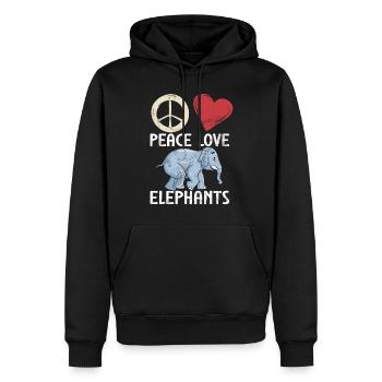 Cadeaux d’amoureux des éléphants - Sweat à capuche Premium bio Homme - noir - Devant - Nico (187cm)