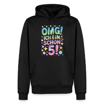 5. Geburtstag Mädchen OMG Ich Bin Schon 5 Jahre - Männer Premium Bio Hoodie - Schwarz - Vorne - Nico (187cm)