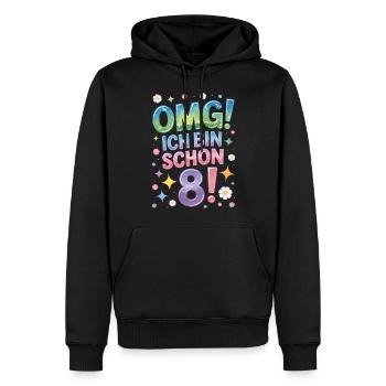 8. Geburtstag Mädchen OMG Ich Bin Schon 8 Jahre - Männer Premium Bio Hoodie - Schwarz - Vorne - Nico (187cm)