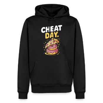 Cheat Day Fitness Enjoyment Break Training Workout - Men’s Premium Organic Hoodie - black - Front - Nico (187cm)