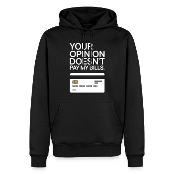 L’opinion de l’entrepreneur ne paie pas mes factures Freelance - Sweat à capuche Premium bio Homme - noir - Devant - Nico (187cm)