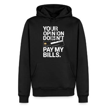 L’opinion de l’entrepreneur ne paie pas mes factures Freelance - Sweat à capuche Premium bio Homme - noir - Devant - Nico (187cm)