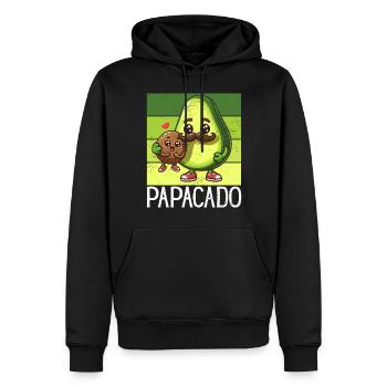 Papacado Avocado Papa Vatertag Vater Vaterschaft - Männer Premium Bio Hoodie - Schwarz - Vorne - Nico (187cm)