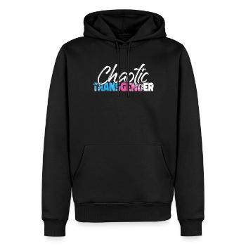 Fierté LGBT transgenre - Sweat à capuche Premium bio Homme - noir - Devant - Nico (187cm)