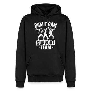 Junggesellenabschied Männer T-Shirt JGA Poltern - Männer Premium Bio Hoodie - Schwarz - Vorne - Nico (187cm)