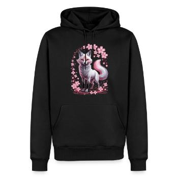 Kitsune Fuchs, Japanische Anime & Mythologie - Männer Premium Bio Hoodie - Schwarz - Vorne - Nico (187cm)