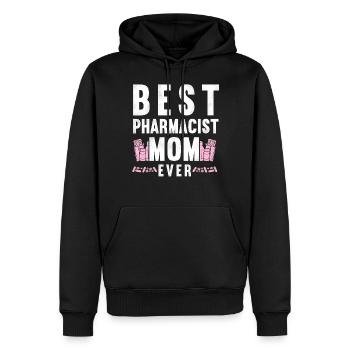 Technicien en pharmacie - Sweat à capuche Premium bio Homme - noir - Devant - Nico (187cm)