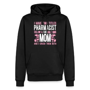 Technicien en pharmacie - Sweat à capuche Premium bio Homme - noir - Devant - Nico (187cm)