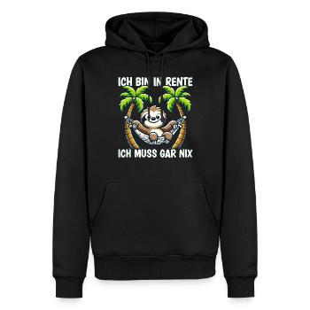 ich bin in Rente ich muss gar nix Rente Ruhestand - Männer Premium Bio Hoodie - Schwarz - Vorne - Nico (187cm)