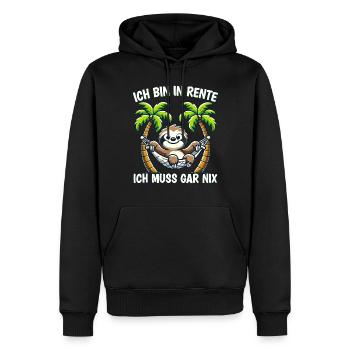 ich bin in Rente ich muss gar nix Rente Ruhestand - Männer Premium Bio Hoodie - Schwarz - Vorne - Nico (187cm)