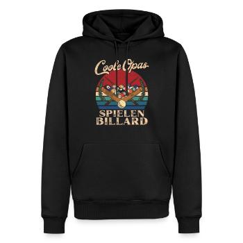 Coole Opas spielen Billard Retro Großvater - Männer Premium Bio Hoodie - Schwarz - Vorne - Nico (187cm)