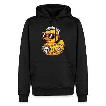 punk caoutchouc canard lunettes de soleil crâne tatouage fleur - Sweat à capuche Premium bio Homme - noir - Devant - Nico (187cm)