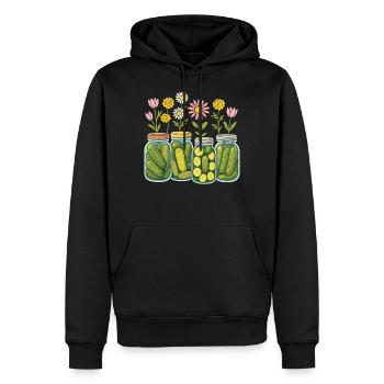 Concombres marinés Pots Fleurs Floral Décoration intérieure - Sweat à capuche Premium bio Homme - noir - Devant - Nico (187cm)