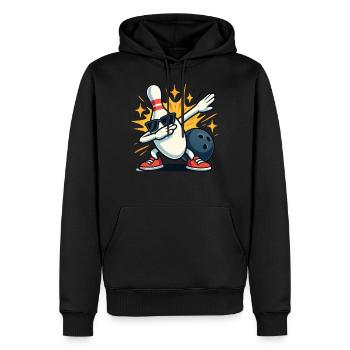 Bowling Pin Dabbing Dab Lunettes de soleil Boule de bowling - Sweat à capuche Premium bio Homme - noir - Devant - Nico (187cm)