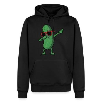 Cool Dabbing Dab Pose Cartoon Cornichon Lunettes de soleil - Sweat à capuche Premium bio Homme - noir - Devant - Nico (187cm)