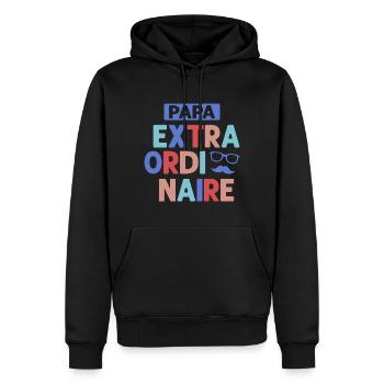 Papa Extraordinaire Pour Meilleur Papa - Sweat à capuche Premium bio Homme - noir - Devant - Nico (187cm)