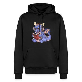 Niedlicher Lesender Drache Fantasy Geschenkidee - Männer Premium Bio Hoodie - Schwarz - Vorne - Nico (187cm)