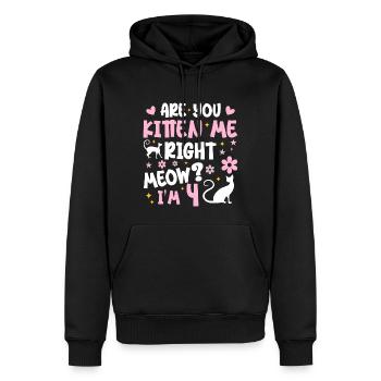 J'ai 4 ans | Cadeau Anniversaire 4 ans Meow Cadeau - Sweat à capuche Premium bio Homme - noir - Devant - Nico (187cm)