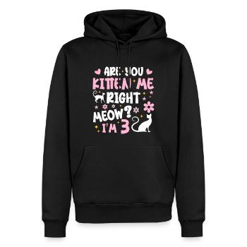 J'ai 3 ans | Cadeau Anniversaire 3 ans Meow Cadeau - Sweat à capuche Premium bio Homme - noir - Devant - Nico (187cm)