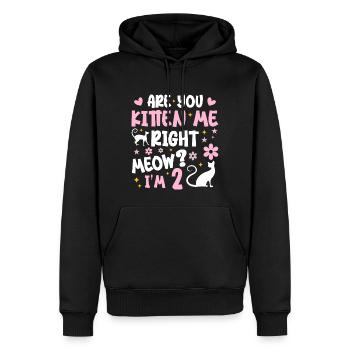 J'ai 2 ans | Cadeau Anniversaire 2 ans Meow Cadeau - Sweat à capuche Premium bio Homme - noir - Devant - Nico (187cm)