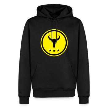 Bulle Skelett - Männer Premium Bio Hoodie - Schwarz - Vorne - Nico (187cm)
