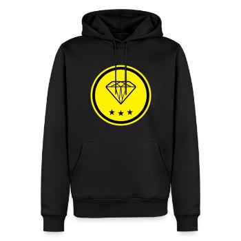 Symbole de diamant - Sweat à capuche Premium bio Homme - noir - Devant - Nico (187cm)