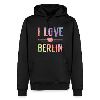 I Love Berlin - Männer Premium Bio Hoodie - Schwarz - Vorne - Nico (187cm)