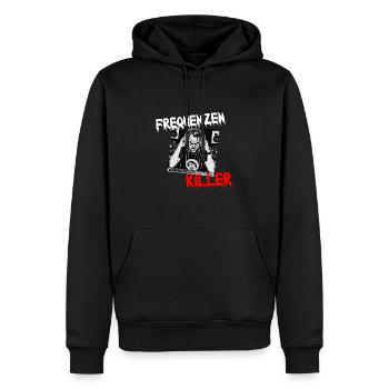 Frequenzenkiller - brutal gute Tontechniker - Männer Premium Bio Hoodie - Schwarz - Vorne - Nico (187cm)